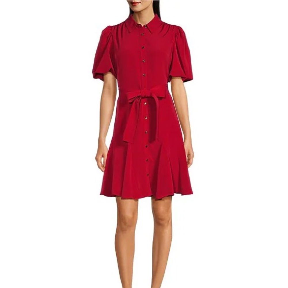 Karl Lagerfeld Red Dress with Tie Waist, new without tags